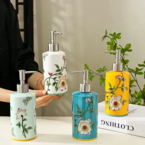 Liquid Soap Dispensers Bathroom Liquid Bottle 450ml Hand Sanitizer Dispenser Hand Wash Shampoo holder Cermaic
