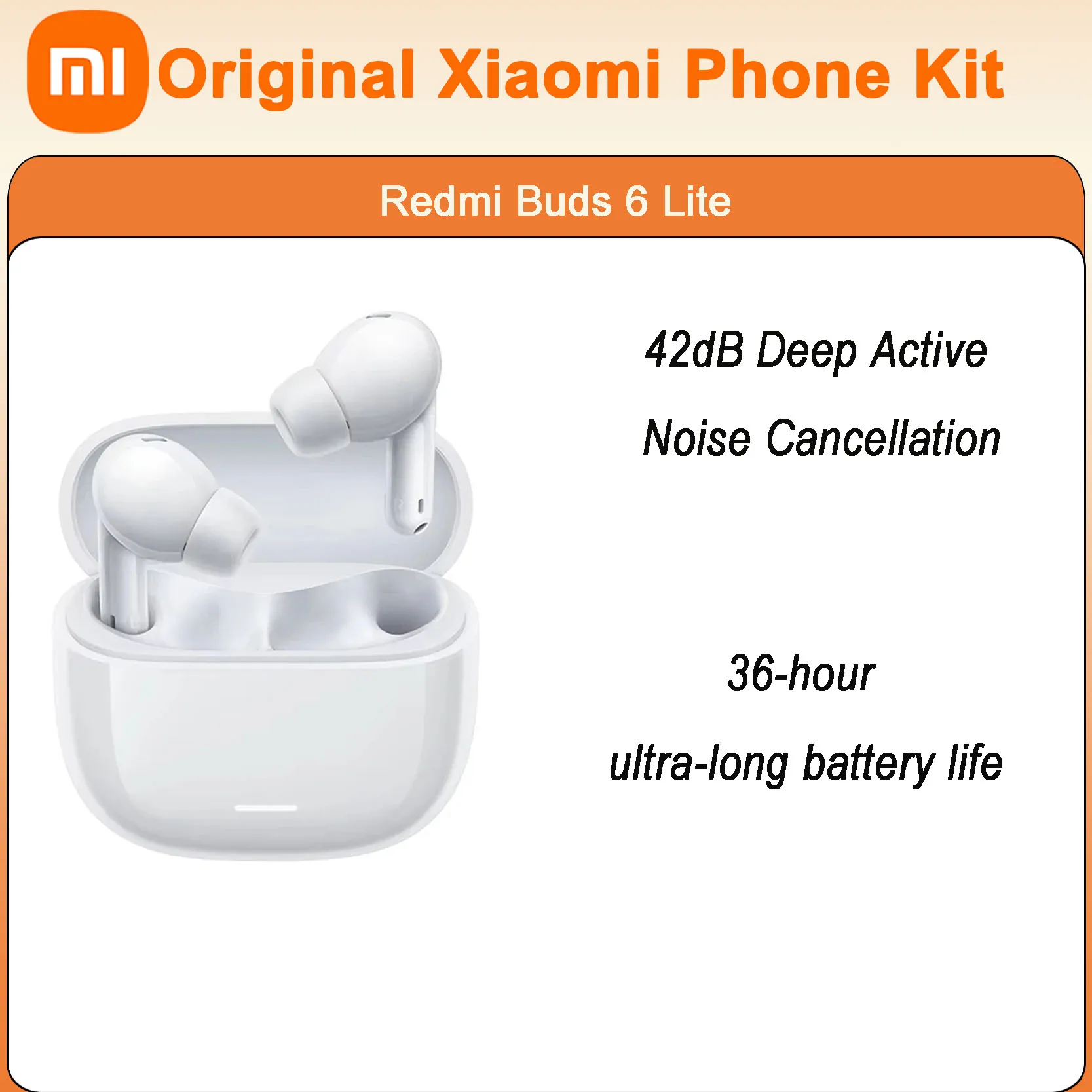 Original Xiaomi Redmi Buds 6 Lite Edition Wireless Bluetooth Earbuds In ear Call Noise Cancellation Long Battery Life