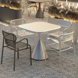 Outdoor Dining Set for Courtyards & Cafés, Stylish Table and Chairs for Balcony & Patio Relaxation Outdoor Furniture Set Patio