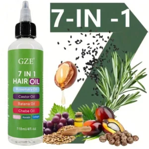 7-IN-1 Hair Oil Enriched With Rosemary Oil Castor Oil Batana Oil Chebe Oil Biotin Keratin Collagen for Hair Strongs, Smoothing
