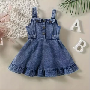 Baby Girl's Denim Romper Dress Infant Backless Overalls Clothing Kids Fashion Outfit Baby Girl's Clothing