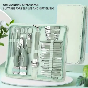 35pcs Stainless Steel Multifunctional Manicure Tools Set with Travel Includes Nail Clippers, Pedicure Tools, Eyebrow Tools Gifts