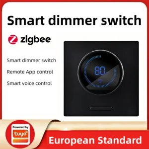 Smart Dimmer Switch Panel Zigbee Tuya 86 Type Knob Light Brightness Adjustment Voice Control App Remote Control LCD Display
