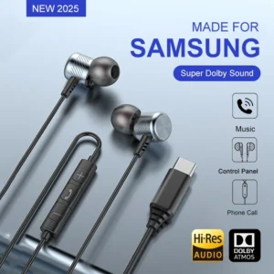 USB C Wired Earbuds Dolby Sound In-ear With Mic Type C 3.5mm Music Wired Headphones For Samsung Galaxy S25 S24 S23 Ultra Series