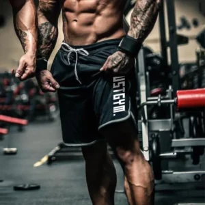 Summer Gym Sports Men Bodybuilding Fitness Mesh Mesh Breathable Weight Lifting Workout Breathable Elastic Waistband Cool Shorts