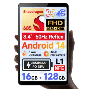 BNCF BPad Mini 8.4 inch Snapdragon685 Tablet Free Case Android14 8GB RAM+128GB ROM 6050mAh Battery 4G LTE Widevine L1 2K IPS Tab