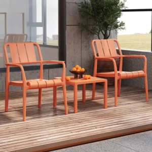 Nordic Patio Bistro Set Foldable Plastic Chair Table Balcony TikTok Viral Outdoor Furniture for Balcony Patio Furniture Set
