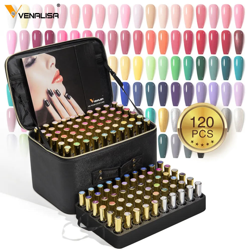 120pcs*12ml Venalisa Gel Polish Set Vernish Color Gel Polish TPO FREE Color For Nail Art Design Whole Set Nail Gel Enamel Kit