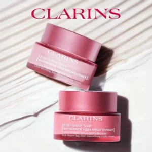 Clarins Multi-Active Day and Night Face Moisturizer Bundle 50ml x2, SPF 30, with Niacinamide, Original Skin Care for Women/Men