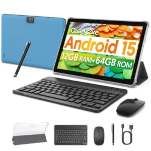 BAKEN Global Edition 10-inch tablet PC, Android 15 system, quad-core processor, 12GB+64GB, supports 1TB expansion, WiFi, 6000mAh