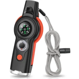 1/2/6/10/30 PCS 7 in 1 Emergency Whistle with Lanyard Multifunctional Whistle Safety Whistles for Camping Rescue Signal Survival