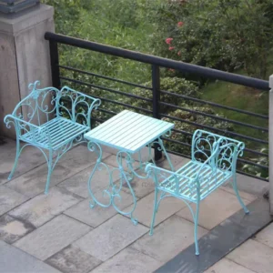 Outdoor Patio Terrace Table and Chair Combinatio Simple Wrought Iron European Garden Furniture n Balcony Leisure Table and Chair