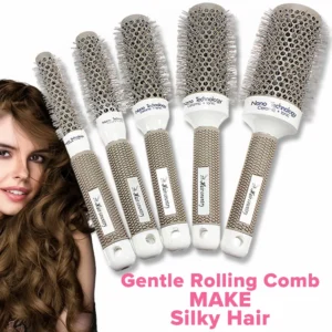 6Size Hair Brush Nano Hairbrush Thermal Ceramic Ion Round Barrel Comb Hairdressing Hair Salon Styling Drying Curling Adding Hair
