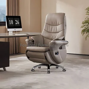 High-grade Leather Boss Desk Chair Office Comfortable Soft Computer Swivel Chair with Wide Armrests Home Thick Back Gaming Chair