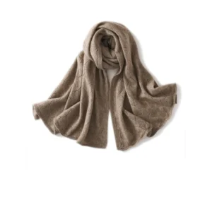 100% Wool Women'S Leaf Hollow Knitted Shawl Scarf Multifunctional Autumn And Winter Fashionable Warm Couple Scarf