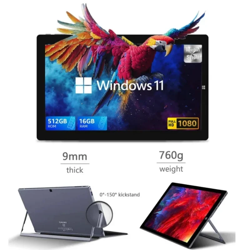 PAD1162 Tablet 11.6" Windows 11 Intel Celeron N4100 64-Bits LPDDR3 8GB/16GB RAM 512GB SSD ROM 1920 x 1080 Pixel Screen HDMI