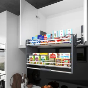 Kitchen Cabinet Lift Basket Kitchen Pull Down Basket Suspender Seasoning Hanging Storage Kitchen Lift Basket