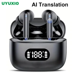 UYUXIO Real Time AI Translating Earbuds Earphone with 144 Languages Translation Headphone for Business Traveling TWS Ear Buds