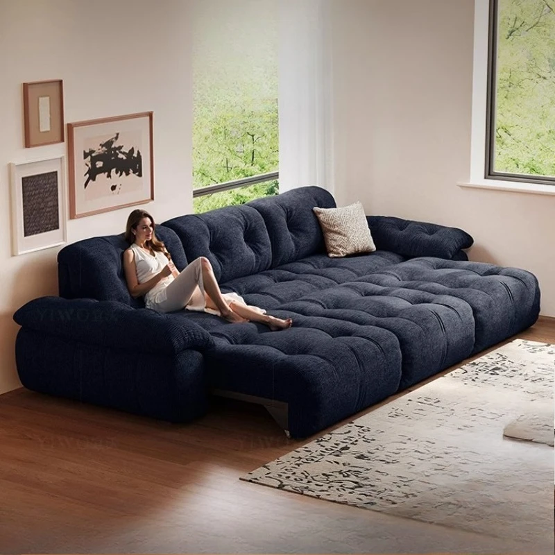 Living Room Multifunctional Sofa Electric Straight Row Nordic Chaise Sofa Bed Lounges Fabric Daybed Living Room Furniture
