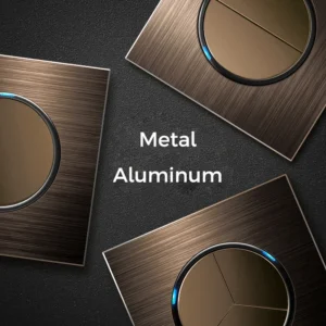 YINKA Switch Socket Aluminum Brushed Brown Panel With LED Indicator EU Socket Switch Panel Electric Light Switch AC110-250V NET