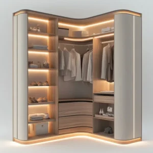 Simple Design Open Wardrobe L Shaped Custom Bedroom Cloakroom Wardrobes Closet High Quality Easy To Install