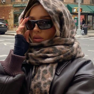 Winter Travel Warm Cashmere Shawl Scarf Fashion Women Luxury Leopard Print Pashmina Blanket Wraps Female Poncho Bufanda