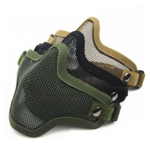 1PC Tactical Protective Strike Paintball Mesh Camouflage Protective Hunting Airsoft Steel Metal Mesh Half Face Mask