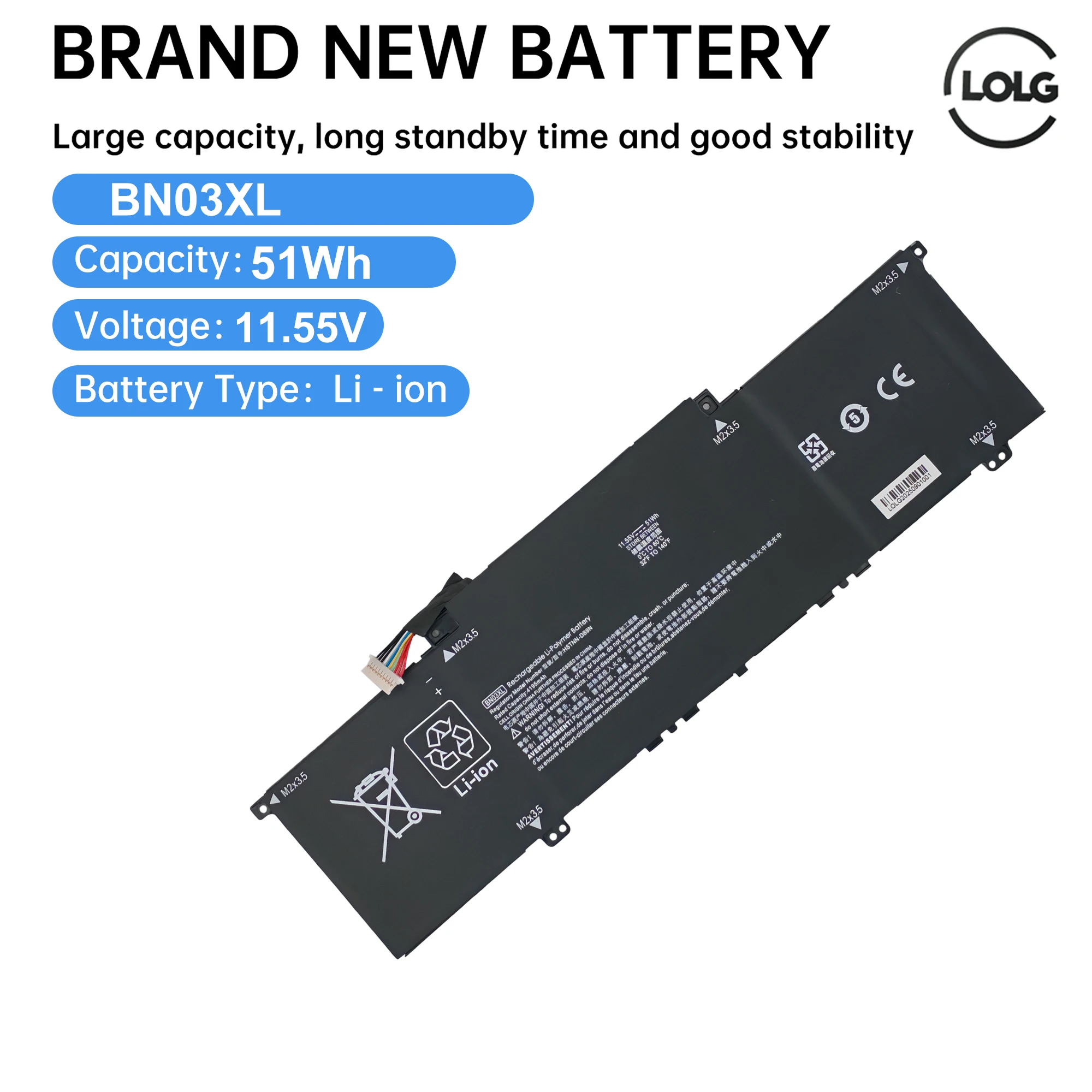 BN03XL Battery For HP Envy x360 13-ay00001nd TPN-C145 TPN-C147 15m-ee0013dx HSTNN-DB9N HSTNN-OB1O L77034-005 51WH