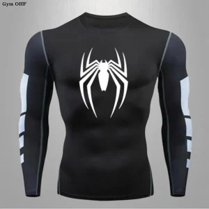 Spider Men Sports Rashgard Short Sleeves T Shirt Print Compression Running Workout Bodybuilding Quick-Dry T-Shirts