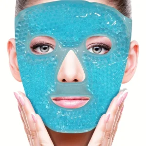 Reusable Gel Ice Pack Face Mask with Elastic Band Design - Hot/Cold for SPA Spa, Daily Facial Care and Fever Reduction