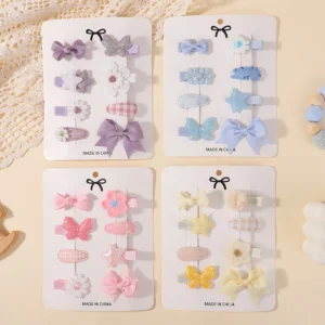8Pcs/Set Girls Lovely Barrette Hairclips Sweet Bowknot Minni Ins Style Hair Clips for Girls Fresh Hair Accessories Gift