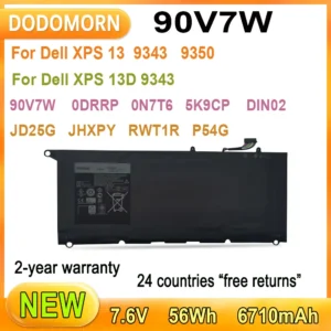 New 90V7W Laptop Battery For Dell XPS 13 9343 9350 13-9350-D1508 For Dell XPS 13D 9343 13D-9343-1508 High Quality 6710mAh 56Wh