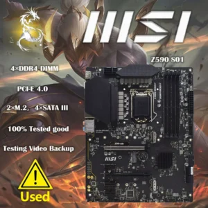 MSI Z590-S01 LGA1200 DDR4 128GB Intel Z590 Supports 10th/11th Generation CPUs PCI-E 4.0 SATA3 2xM.2 ATX