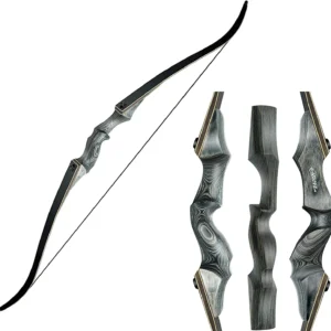 Original Black Hunter Takedown Recurve Bow 60inch with Bamboo Core Limbs Archery Hunting Target Practice 20-60lbs