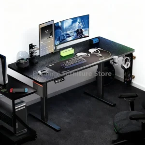 Electric Adjustable Height Computer Desk Carbon Fiber Gaming Table for Home Sturdy and Spacious Room Motion Desk Standing Table