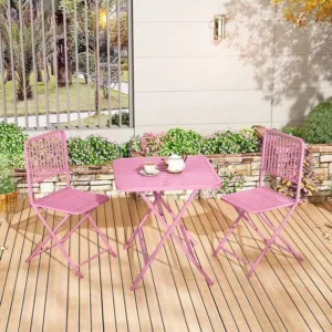Outdoor Outdoor Patio Iron Balconies Folding Relaxation Table Cafés, and and Chair Set Areas Ideal Furniture for Set Patio Chair