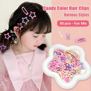 Mixed Cute Kids Hair Clips Set 30/50 Pcs Colorful Baby Girl Hairpins for Side Bangs Children Barrettes Hair Accessories
