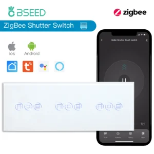 BSEED ZigBee Shutter Switches Intelligent Wall Touch Switch Smart Roller Switches Tuya Smart Life APP Google Alexa Voice Control