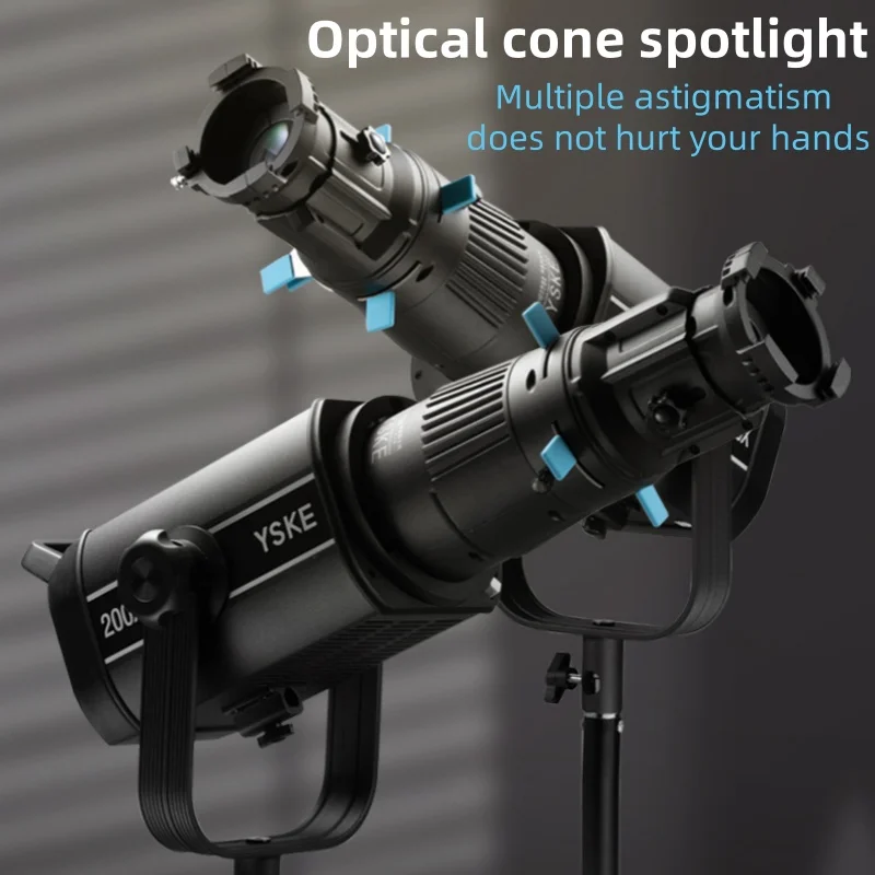 YSKE Bowens Mount Optical Conical Spotlight Kit, 30 Gobo Pattern Inserts, for Photography Enthusiasts & Studio Use, 19° or 36° O