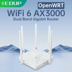 EDUP RT2980 AX3000 OpenWRT 3000Mbps Dual Band 2.4/5GHz Gigabit WIFI6 Router 802.11AX MIMO EasyMesh Wide Signal Range Router