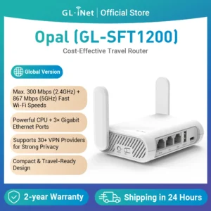 GL.iNet Opal(GL-SFT1200) Gigabit Dual-band Wireless Travel Router Support IPV6, Tor, Openwrt, Best Value Pocket-Sized Repeater