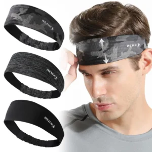 Men's Sports Sweatband - Breathable Antiperspirant Sweat-Absorbing Headband for Outdoor Cycling Fitness Running Basketball