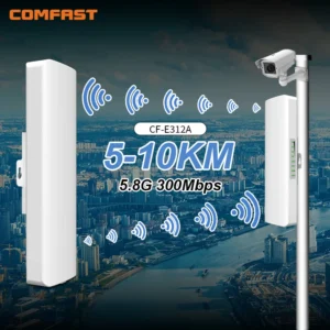 COMFAST 5KM 5GHz 300Mbps Outdoor CPE Wifi Access Point Wireless Wi Fi Router Extender Bridge Nanostation 2*14dbi Antenna booster