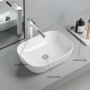 Elegant Ceramic Vessel Sink, Oval Design Ceramic Wash Basin - Ideal for Modern Bathroom Fixtures, Suitable for Dressing Rooms, Vanities, Bathrooms