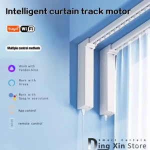 Smart wifi curtain motor tuya smart life work with alexa Googlehome yandex Alice with remote Customized Electric Curtain track