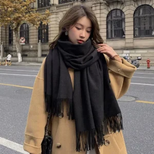 New Black Scarf Cashmere Woman Wool Ladies Scarf Warm Checkered Scarf Women's Winter Scarves Autumn 2025