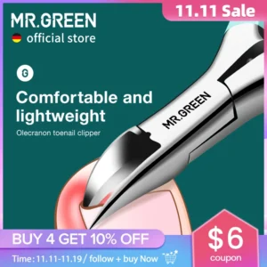 MR.GREEN ingrown Nail Clippers Toenail Cutter Stainless Steel Pedicure Tools Thick Toe Nail Correction Deep Into Nail Grooves