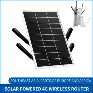 Solar Panel Powered 4G WiFi Router 15W 25600mAh Modem Router with SIM Card Slot for Outdoor Security Camera Phone PC