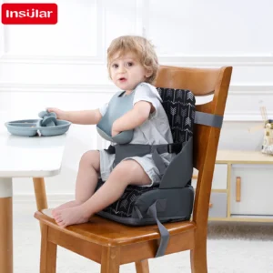 INSULAR Portable Foldable Children's Seat High Cushion Baby Dining Chair High Cushion Children's Travel Supplies