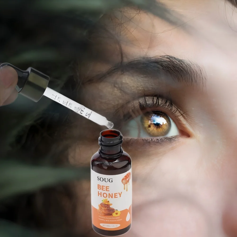 Soug 30ML Bee Honey Eye Drops Fatigue Dry Eyes Astigmatism Blurred Vision Reliever Refreshing Improve Eyesight Soothing Eye Care